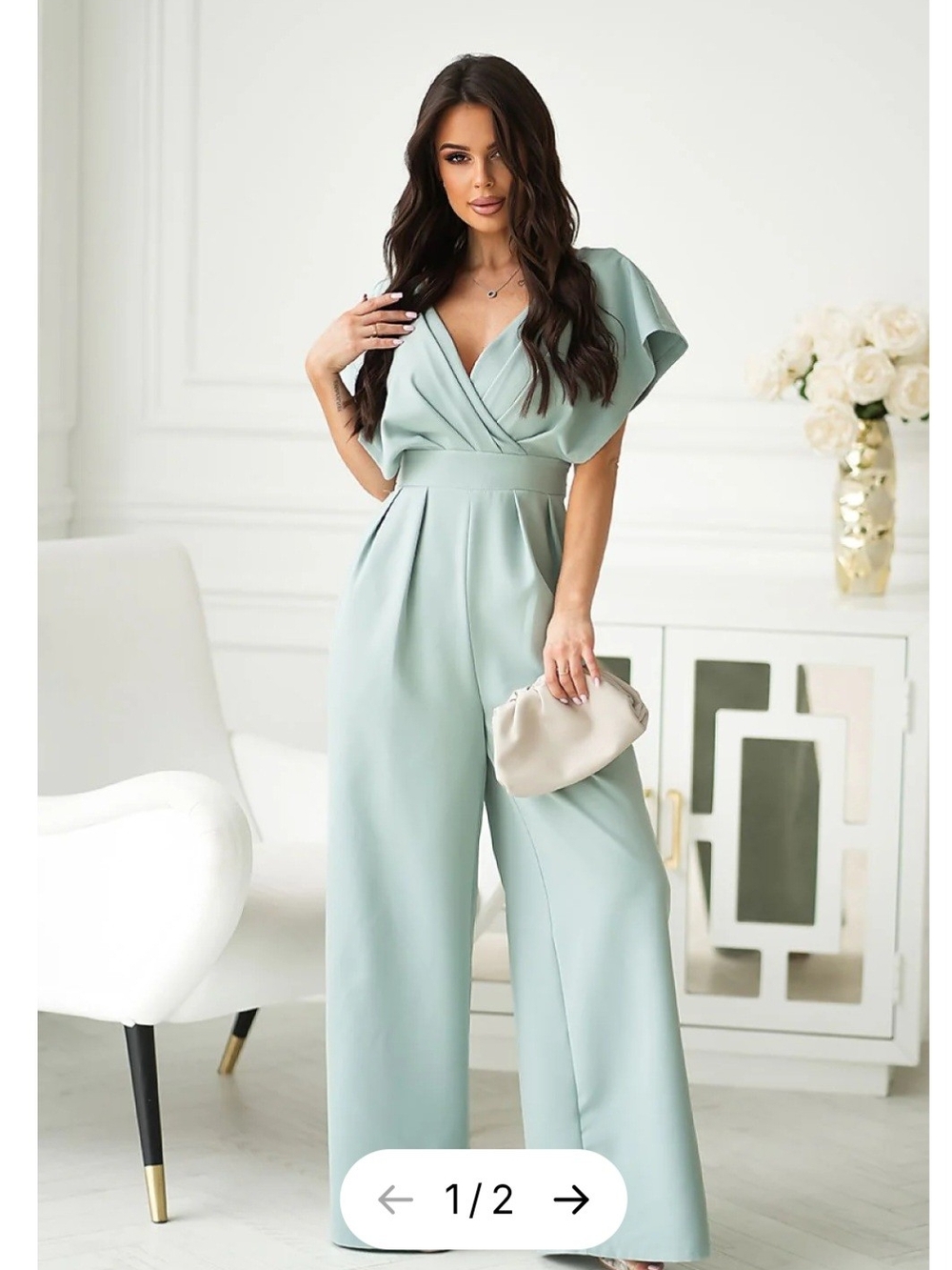 Elegant Mint Wide-Leg Jumpsuit